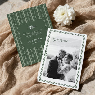 Sage Green Olive Branch Elopement Announcement