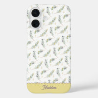 Sage Green Olive Branch Monogram Name