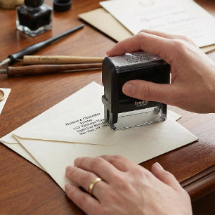 Sage Green Olive Branch Monogram Return Address Self-inking Stamp