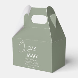 Sage Green One Day Away Rehearsal Dinner Wedding  Favour Box