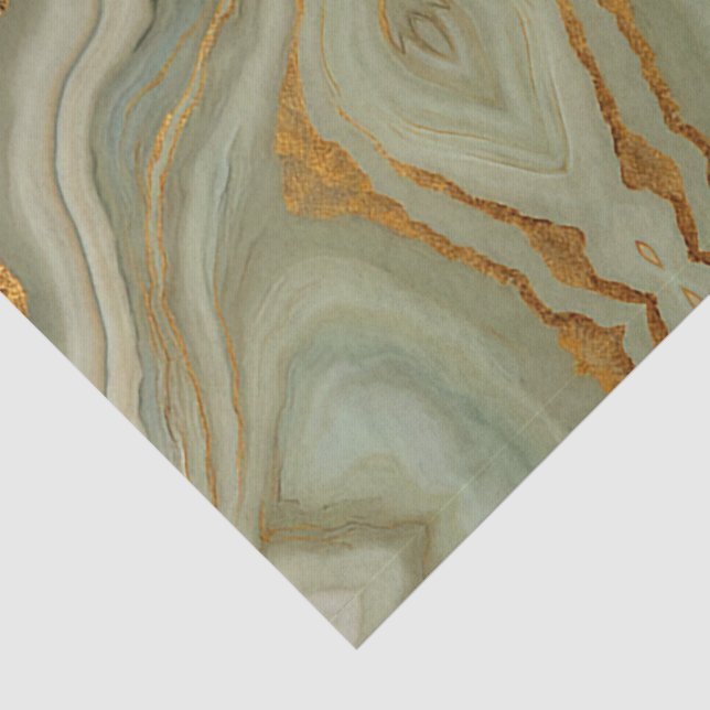 Sage Green Onyx With Gold  Tissue Paper (Detail)