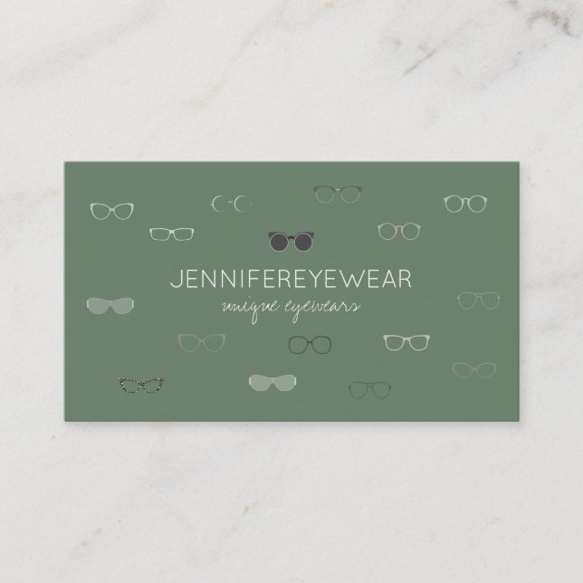 Sage Green Optical Eye sunglasses Business Card (Front)