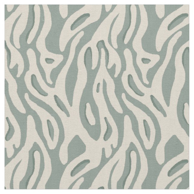 Sage green organic geometric bohemian flow fabric (Close Up)