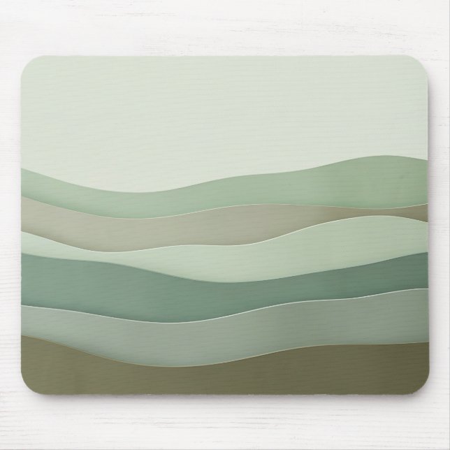 Sage Green Organic Layers Mouse Pad (Front)