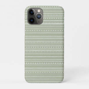 Sage Green Organic Stripes and Dots Case-Mate iPhone Case