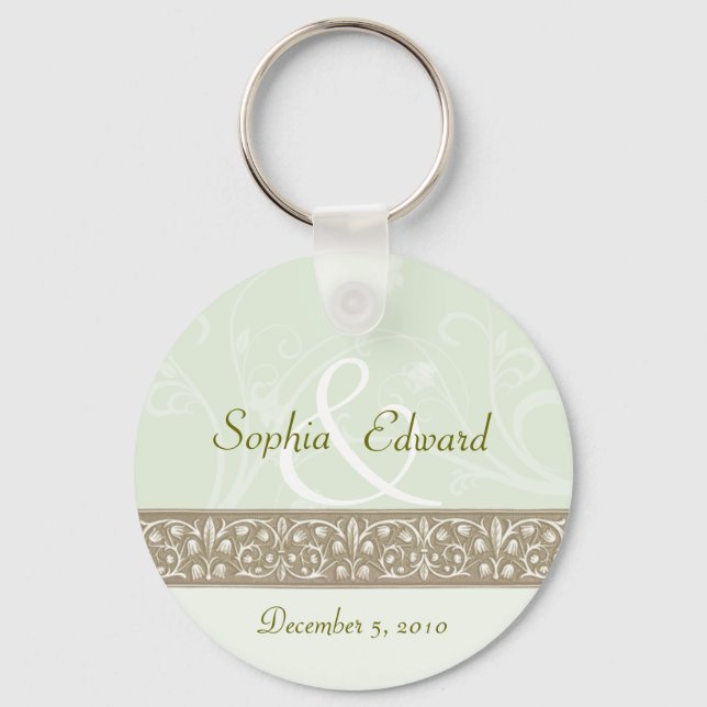 Sage Green Ornamental Frieze Keychain (Front)