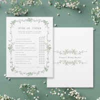 Sage Green 'Over or Under' Bridal Shower Game
