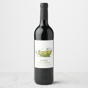 Sage Green Pacifier Sweet Pea In Pod Baby Shower Wine Label