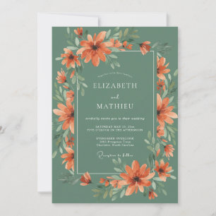 Sage Green Painterly Forest Wedding Invitation