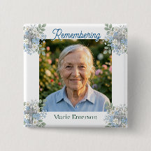 Sage Green Pale Blue Floral Cross | Photo Memorial