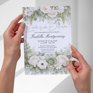 Sage Green Palette Love Is in Bloom Bridal Shower Invitation