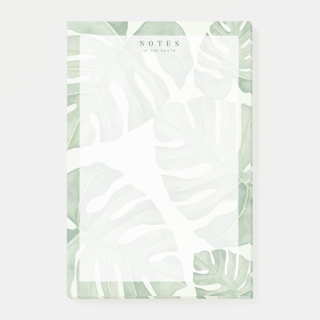 Sage Green Palm Plant Minimal Boho Post-it Notes (Front)