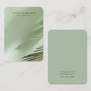 Sage Green Palm Shadow Jewelry Card