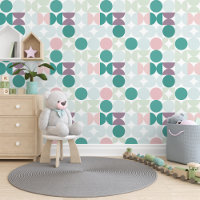 Sage Green Pastel Pink Mauve Circles Art Pattern