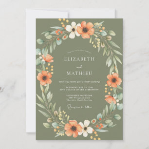 Sage Green Peaceful Meadow Wedding Invitation
