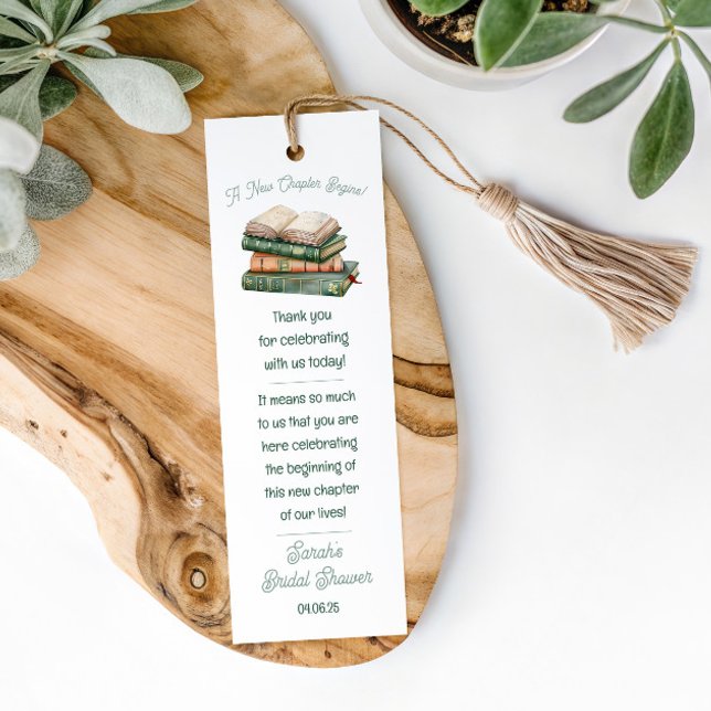 Sage Green & Peach Bookmark Shower Favour (Creator Uploaded)
