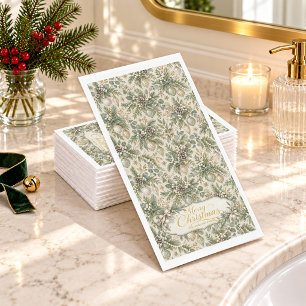 Sage Green Pearl Christmas Napkin