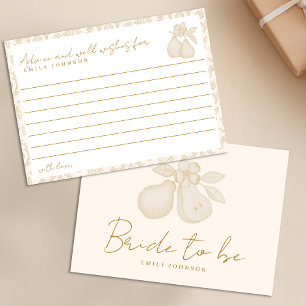 Sage Green Perfect Pear Bridal Shower Advice Cards