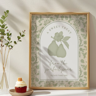 Sage Green Perfect Pear Bridal Shower Favour Sign