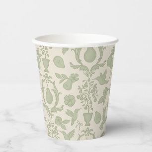 Sage Green Perfect Pear Damask Bridal Shower Cups