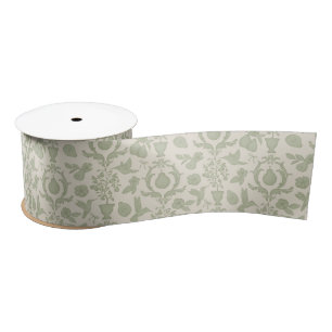 Sage Green Perfect Pear Damask Bridal Shower Satin Ribbon