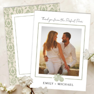 Sage Green Perfect Pear Photo Thank You Card