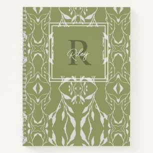 Sage Green Personalised Monogram Notebook