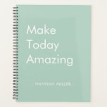 Sage Green Personalised Quote Modern Minimalist Planner<br><div class="desc">Embrace simplicity with our Sage Green Personalised Quote Modern Minimalist Planner. This clean,  2026 planner features a soft sage green background with an inspiring quote. Perfect for minimalist design lovers,  it combines a simple aesthetic with practical 2026 calendar organisation.</div>