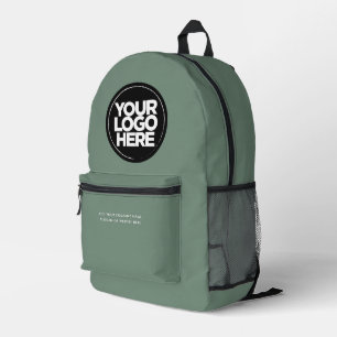 Sage Green   Personalized Corporate Logo and Text Printed Backpack