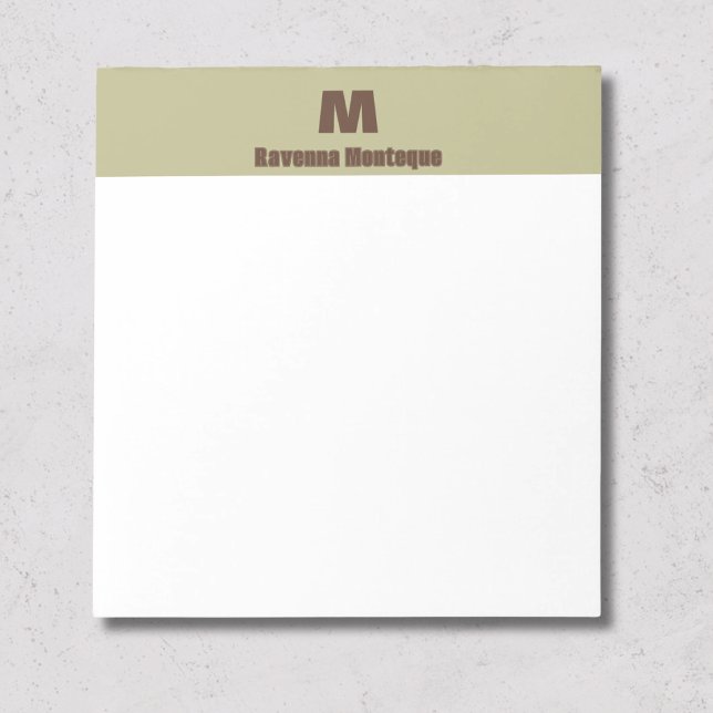 Sage Green Personalized Name Letter Monogram Note (Creator Uploaded)
