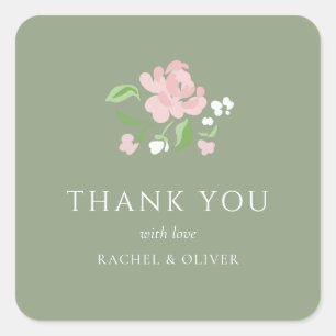Sage Green   Petit Floral Wedding Sticker
