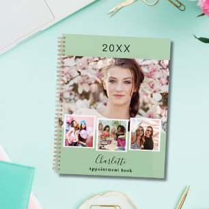 Sage green photo collage appointments 2025 planner