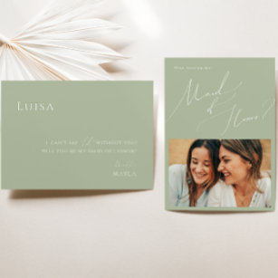 Sage Green   Photo Maid of Honour Proposal Card