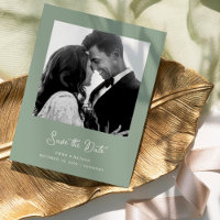 Sage Green Photo | QR Code Save The Date