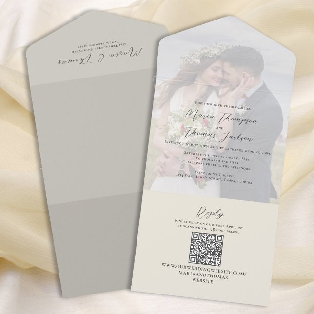 Sage Green Photo Wedding Qr Code Template (Creator Uploaded)