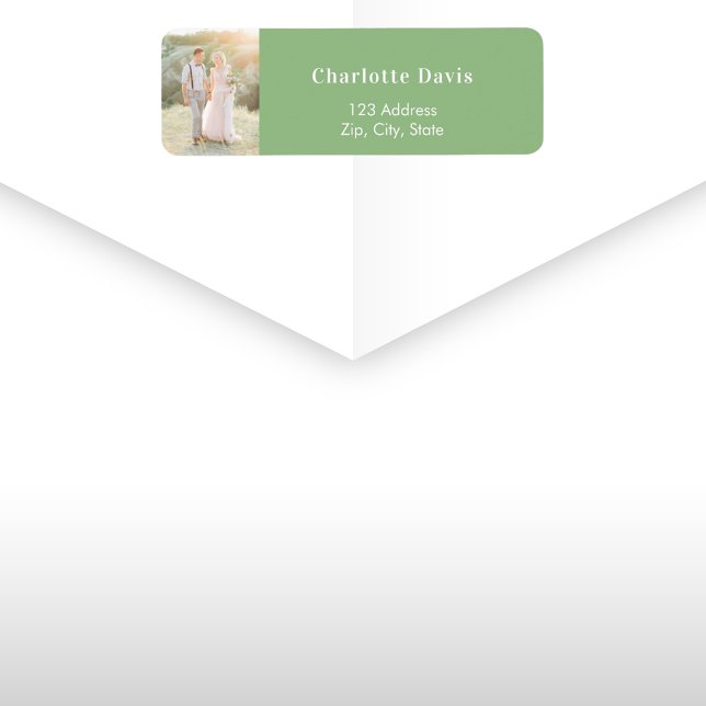 Sage green photo wedding return address  (Creator Uploaded)