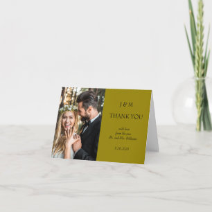 Sage Green Photo Wedding Thank You Card
