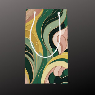 Sage green pink abstract Wrapping Paper 3 Sheets Small Gift Bag