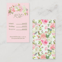 Sage Green & Pink Floral Multi Event Details Card