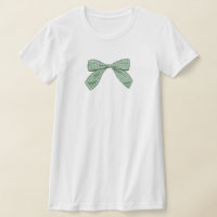 Sage Green Plaid Bow Elegant Baby Shower Mum