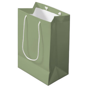 Sage Green Plain Solid Colour Medium Gift Bag