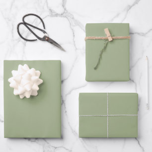 Sage Green Plain Solid Colour  Wrapping Paper Sheet