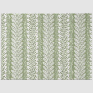 Sage Green Plume Stripe, Botanical Feather Tissue Paper