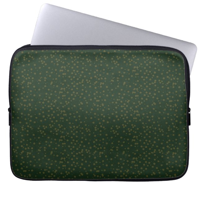Sage Green Polka Dots Modern Pattern Laptop Sleeve (Front)