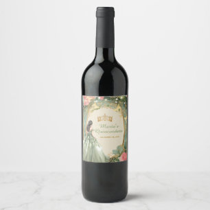 Sage Green Princess Dress Gold Forest Mis Quince Wine Label