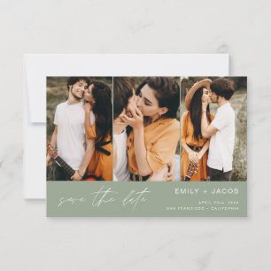 Sage Green QR Code Modern Save the Date Elegant 