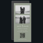 Sage Green QR Code Photo Strip Magnetic Wedding<br><div class="desc">Make a bold statement with our Sage Green QR Code Photo Strip Magnetic Wedding Save the Date. This stylish and modern design combines a sleek greenery background with a chic photo strip layout, creating a stunning preview of your upcoming celebration. The integrated QR code adds a high-tech touch, allowing guests...</div>