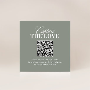 Sage Green QR Code Wedding Capture the Love Enclosure Card