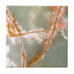 Sage Green Quartz with Rusty Veins Tile