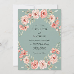 Sage Green Radiant Spring Wedding Invitation